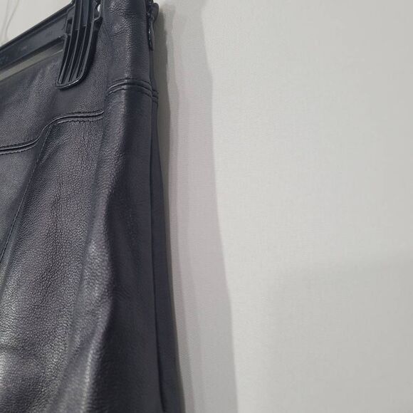Valerie Stevens Black Leather Pencil Mini Skirt Size Mob Wife Size 6 - Picture 3 of 5